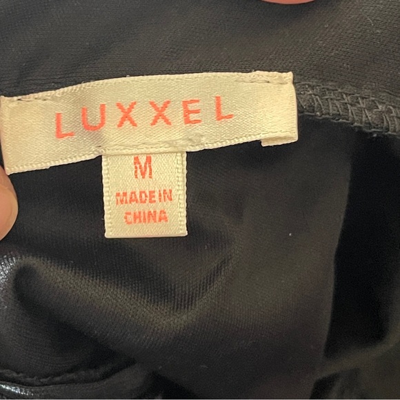 LUXXEL Black with Gold Accent Long Gown Size Medium - Picture 8 of 13